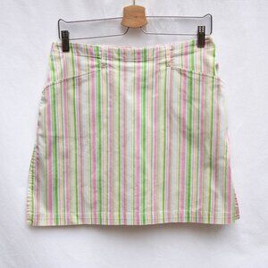 Vtg C&R Golf Claudia Romana Skort Womens 6 Stretch Pockets Multicolor Stripped